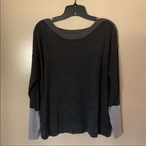 Eileen Fisher Dark Gray Boat Neck Sweater Top M/L